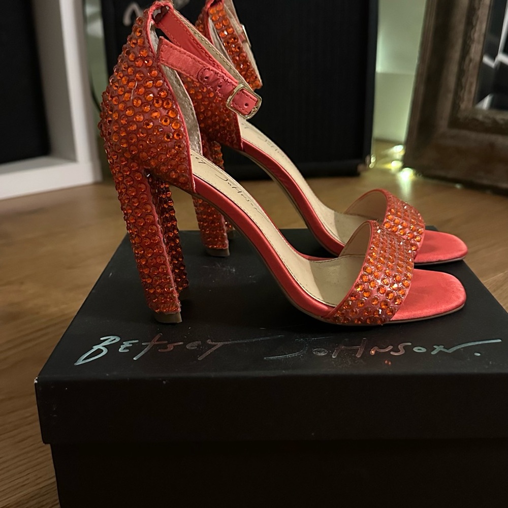 Betsey Johnson Red Perforated Heels